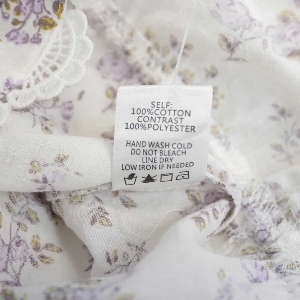 Neuflora Evora Blouse Top Medium Floral Peter Pan Collar Eyelet Lace - Picture 11 of 11